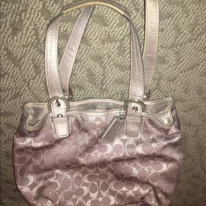 Coach handbag Gunmetal divided interior